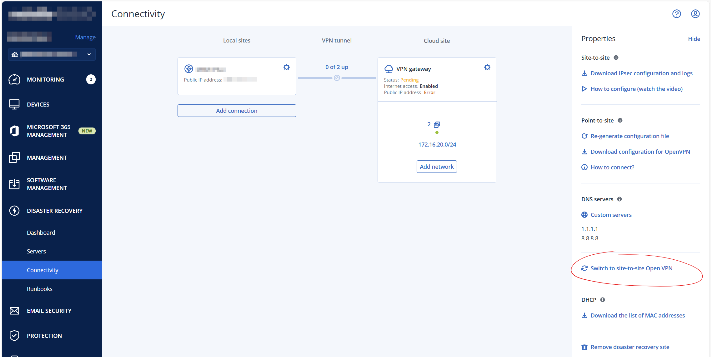 Cloud VPN Gateway shows 