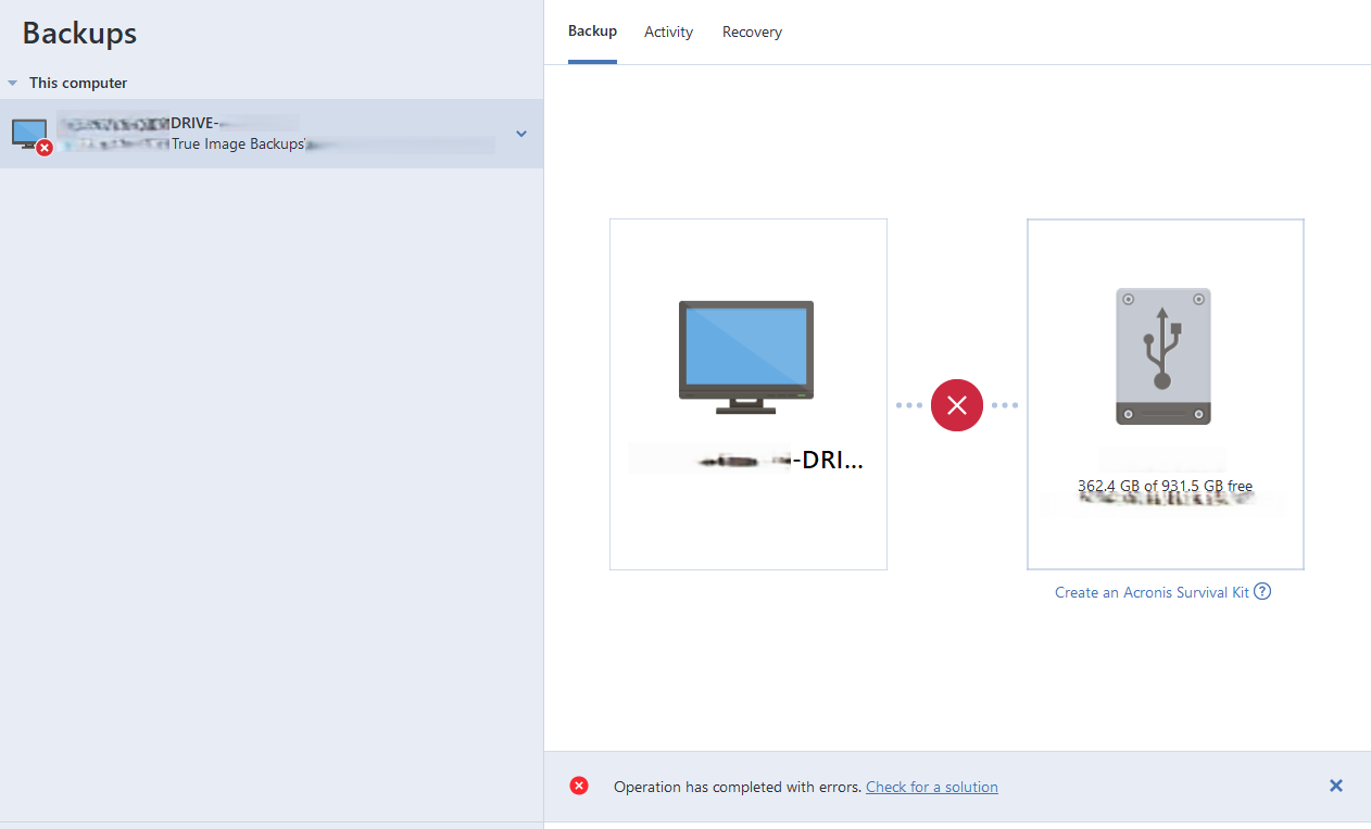 Acronis True Image: Entire PC and/or disk-level backups fail at the end ...