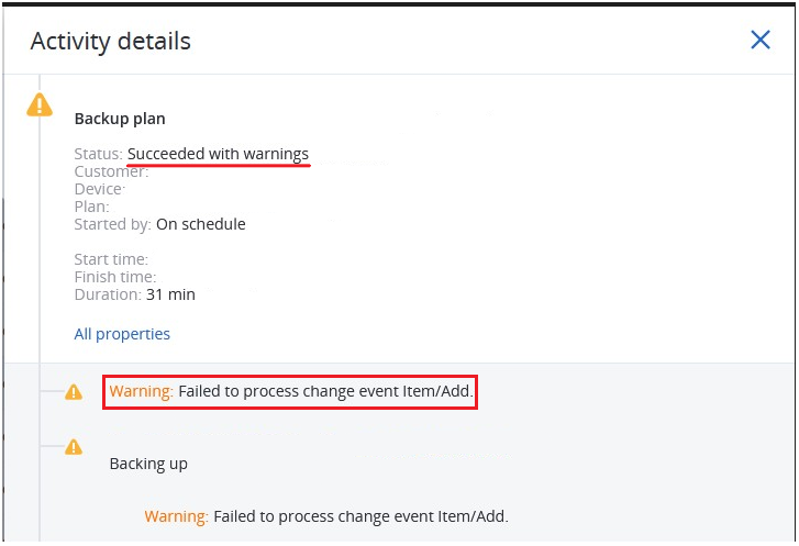 Acronis Cyber Protect Cloud: SharePoint or OneDrive Backup Succeeds ...