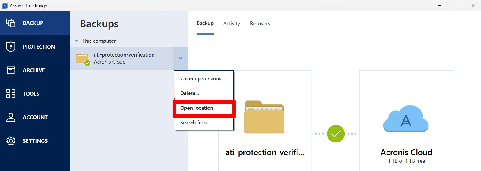 Acronis True Image: “Server Error” when opening cloud backups in Web ...