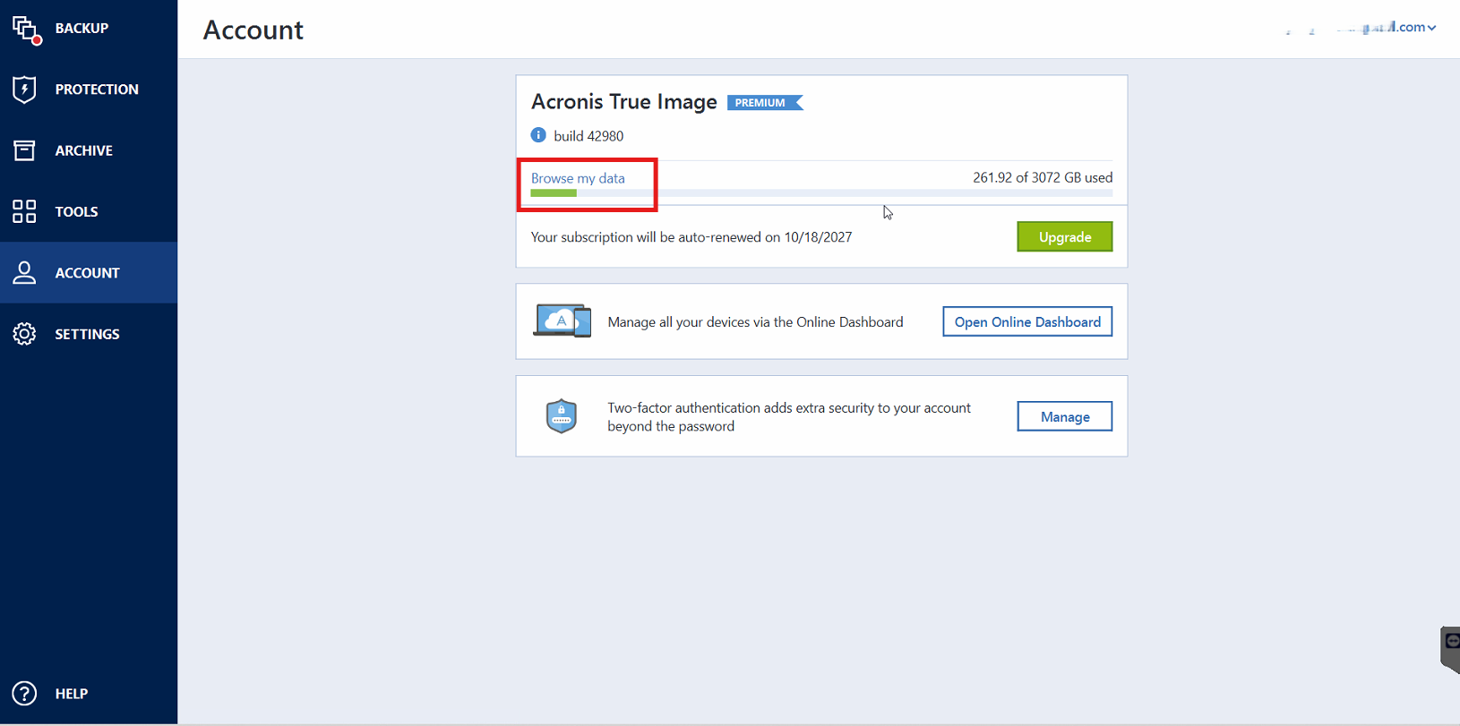 Acronis True Image: “Server Error” when opening cloud backups in Web ...