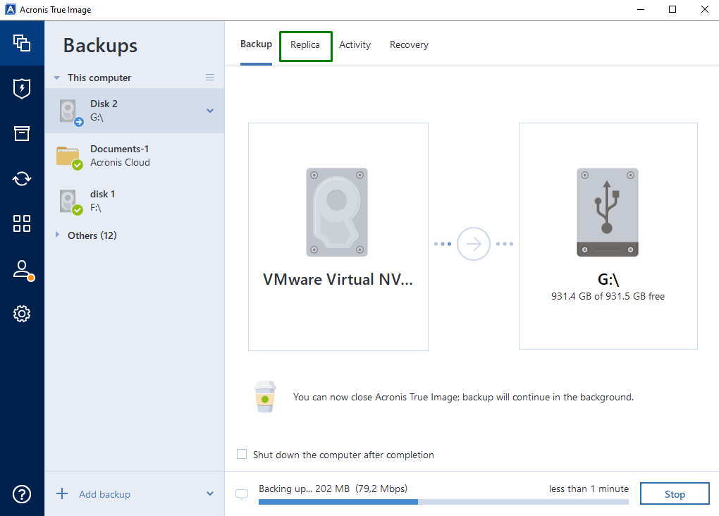 63255:Acronis True Image: Replica (Dual protection)