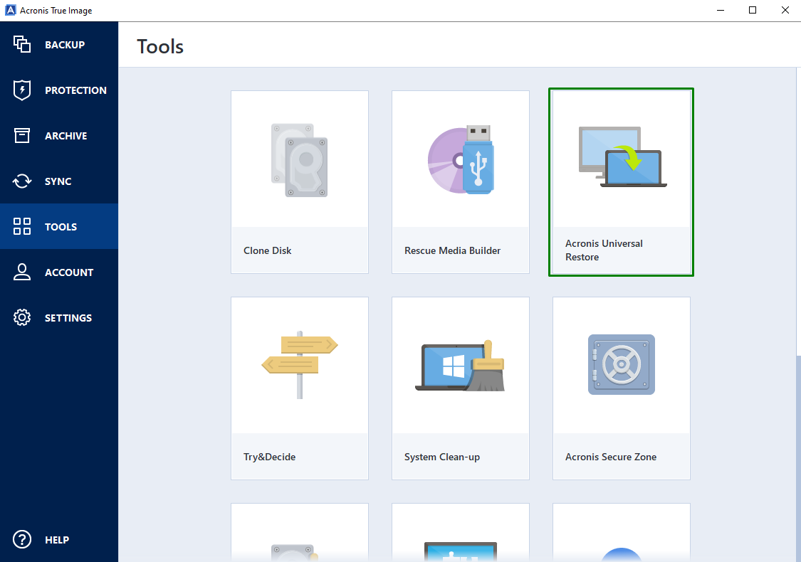 acronis true image 2014 universal restore