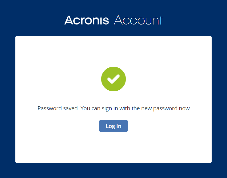 How to change password for your Acronis account