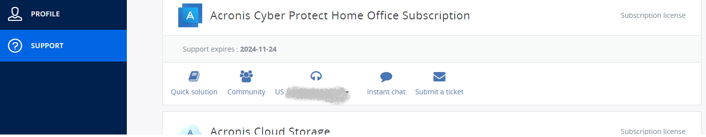8153: Getting Support through Acronis Website