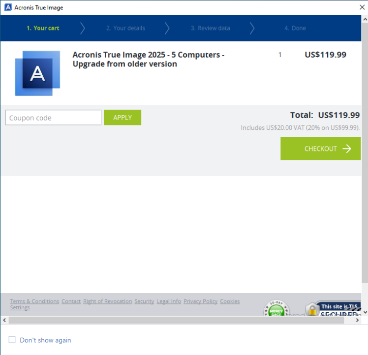 73423: Acronis True Image: How to purchase new Upgrade perpetual 