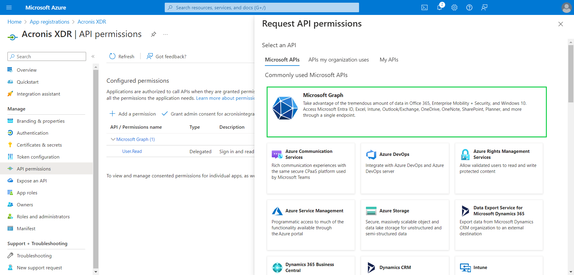 Acronis Cyber Protect: How to setup Microsoft 365 integration with XDR